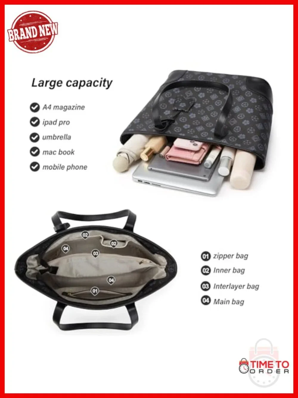 3-Piece PU Leather Tote Bag Set with Hobo and Mini Purse Satchel